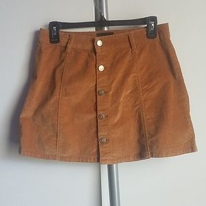 Button Up Brown Corduroy Skirt